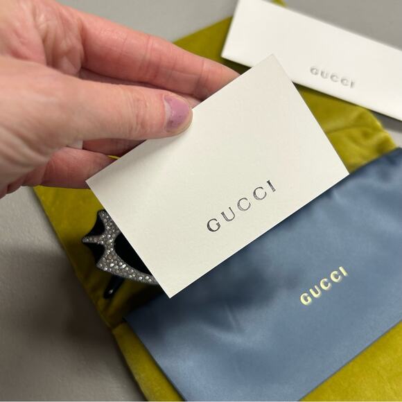 Gucci Cat Eye Sunglasses  Hollywood Forever Black Studded Crystals Authentic NEW - Picture 9 of 10